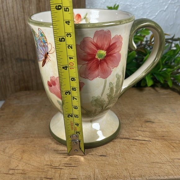 Butterfly Garden Mug Tray Set Stoneware Plate Large Mug Luncheon/Meal Set - Picture 12 of 15